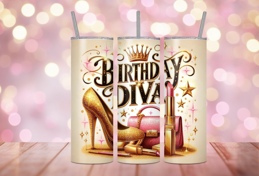 BIRTHDAY DIVA 20 OZ STAINLESS STEEL TUMBLER