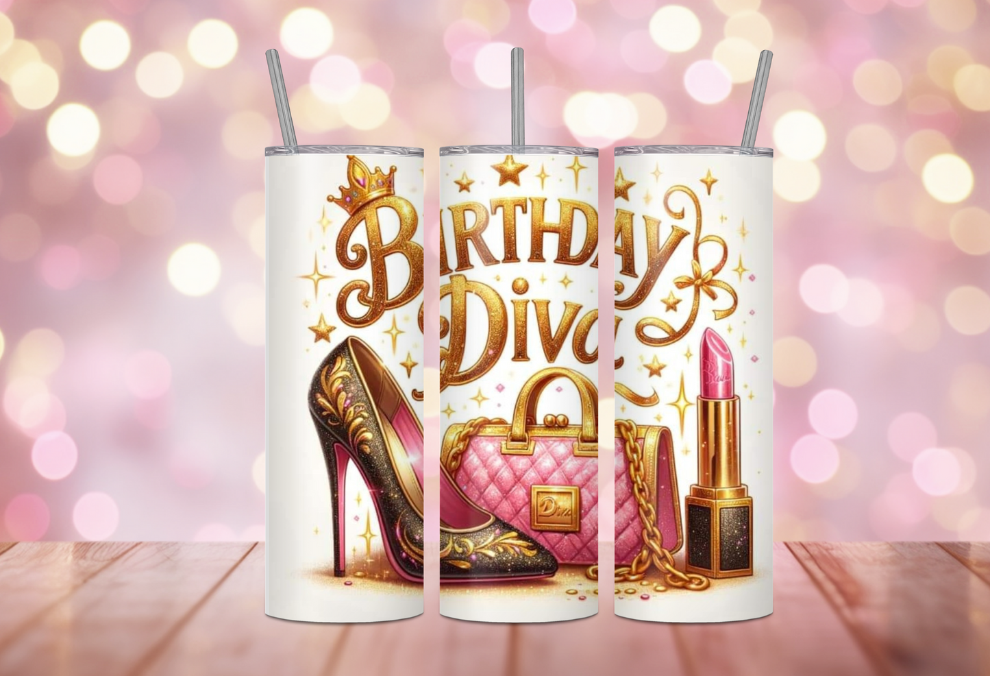 BIRTHDAY DIVA 20 OZ STAINLESS STEEL TUMBLER