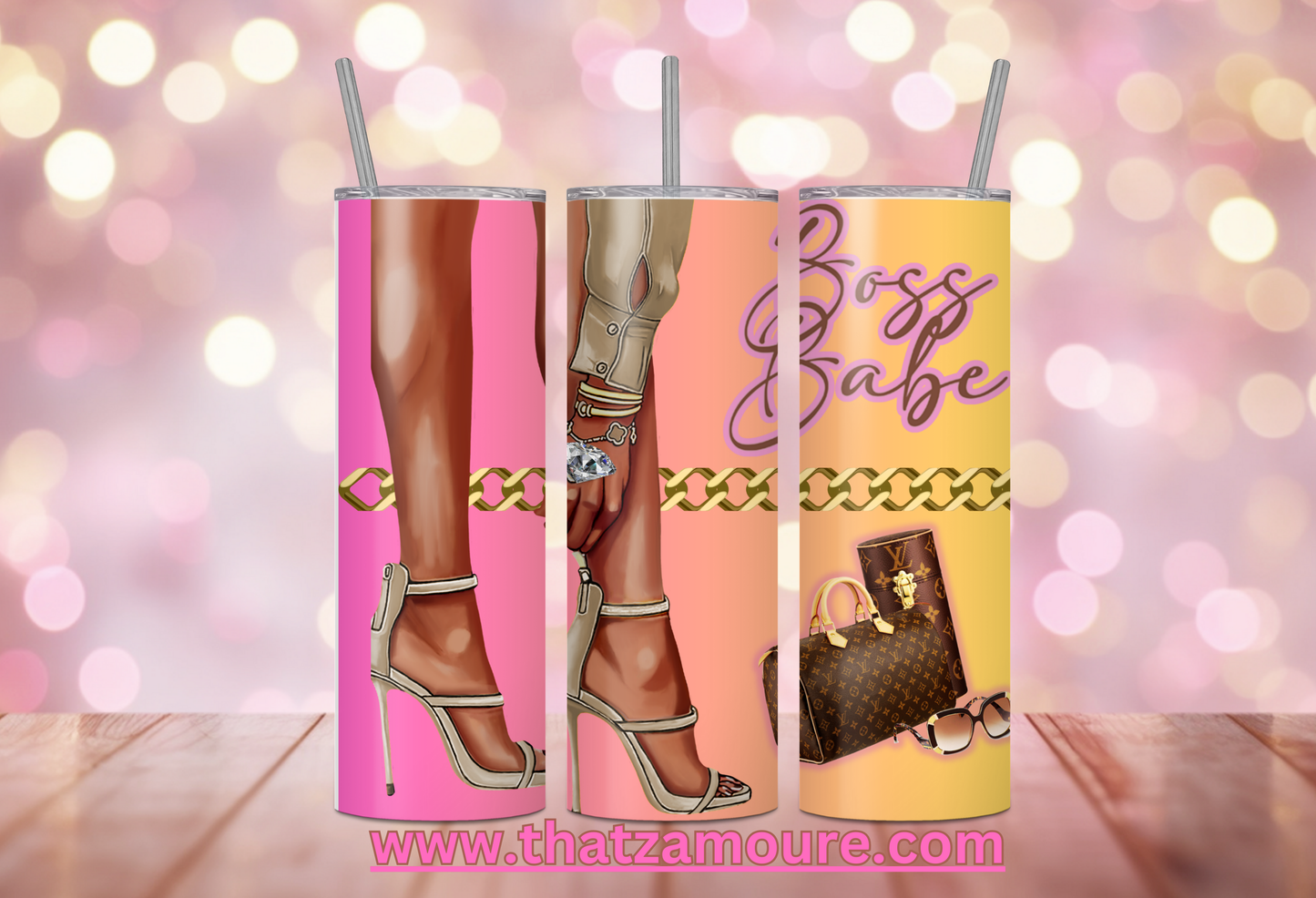 Luxury Heel 20 Oz Boss Babe, You Glow Girl  Stainless Steel Tumnler