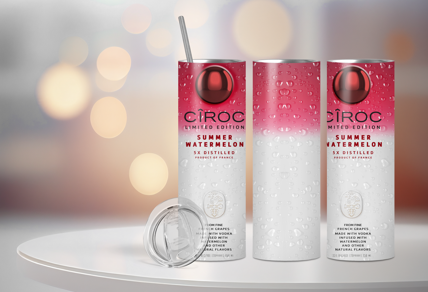 Personalized Ciroc Summer Watermelon 20 Oz Stainless Steel Tumbler