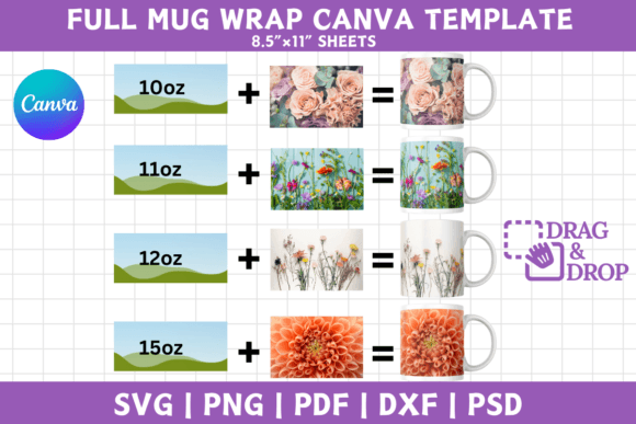 Full Wrap Mug Editanle Canva Template