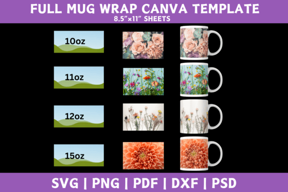 Full Wrap Mug Editanle Canva Template