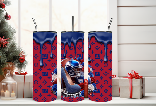 NFL Louie Vuitton Glitter Drip 20 Oz Stainless Steel Tumbler