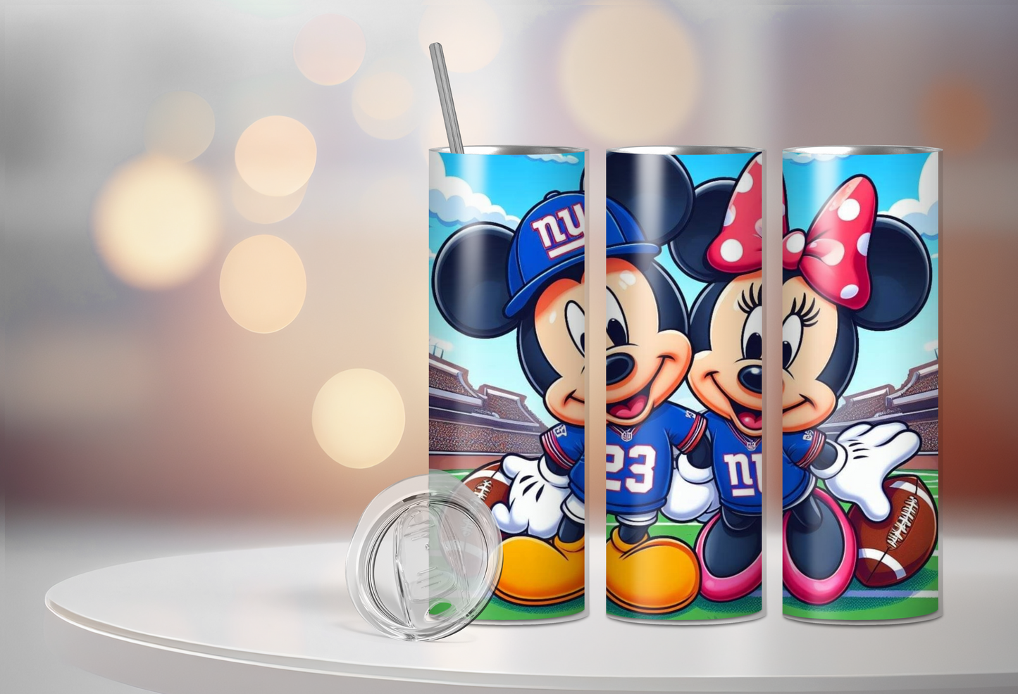 Personalized NFL Mickey Mouse Giants 20 Oz Stainless Steel Tumbler