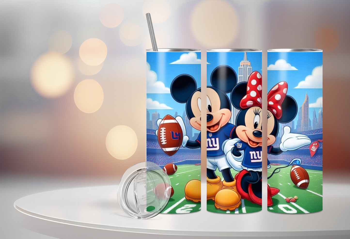 Personalized NFL Mickey Mouse Giants 20 Oz Stainless Steel Tumbler