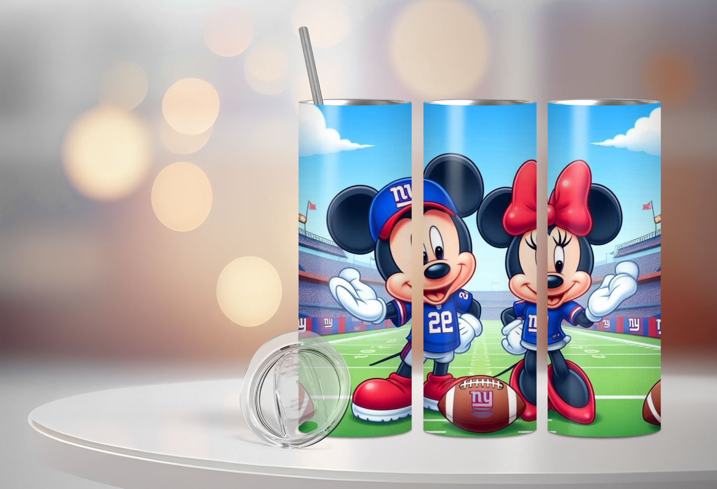 Personalized NFL Mickey Mouse Giants 20 Oz Stainless Steel Tumbler