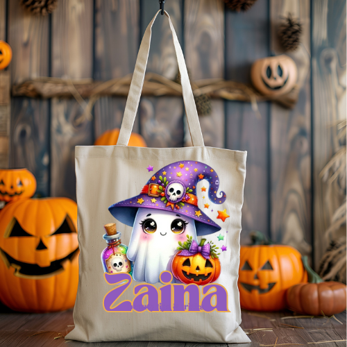 Personalized Kids Halloween Tote Bag