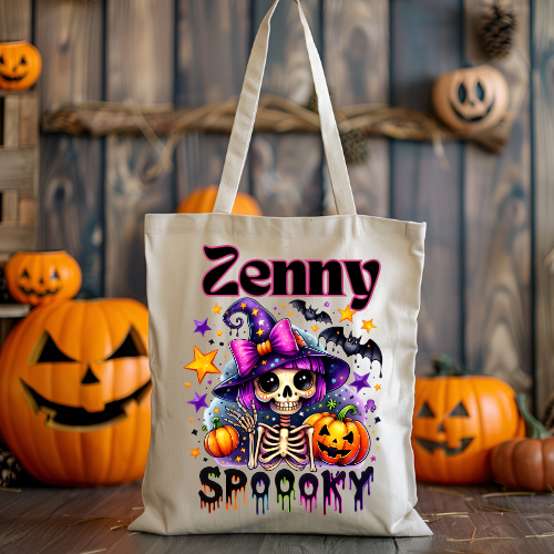 Personalized Kids Halloween Tote Bag