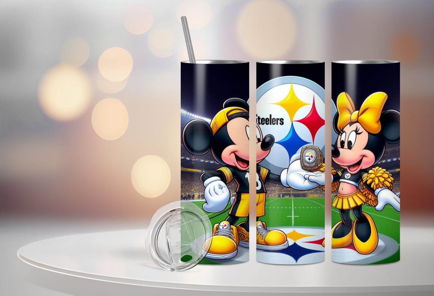 Personalized NFL Mickey Mouse 20 Oz Stainless Steel Tumblers