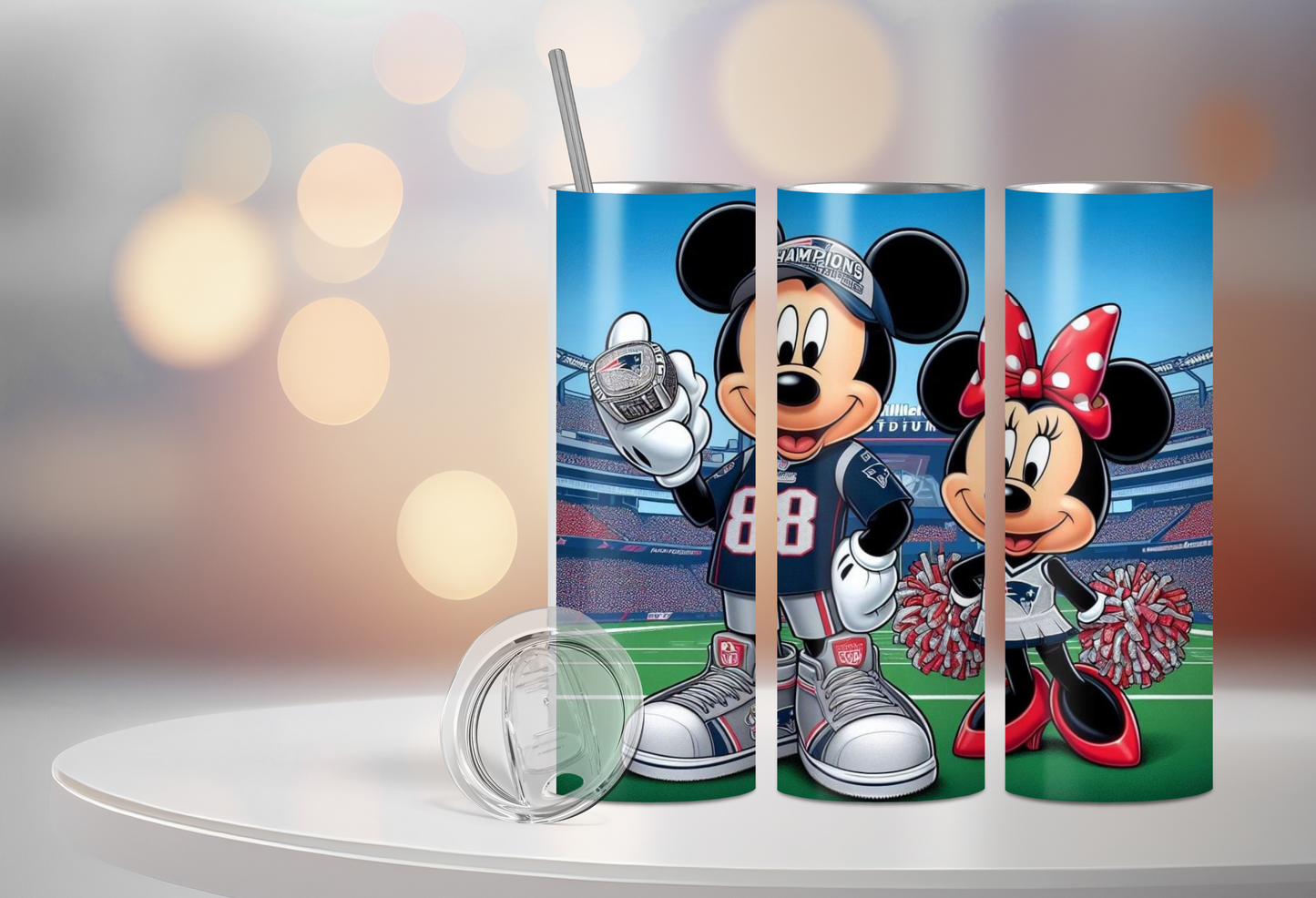 Personalized NFL Mickey Mouse 20 Oz Stainless Steel Tumblers