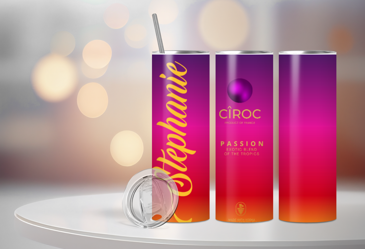 Personalized Ciroc Passion 20 0z Stainless Steel Tumbler