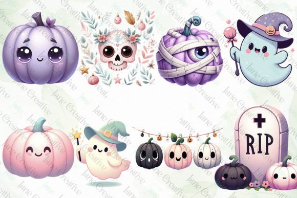 Pink Halloween Clipart Sublimation PNG Graphics