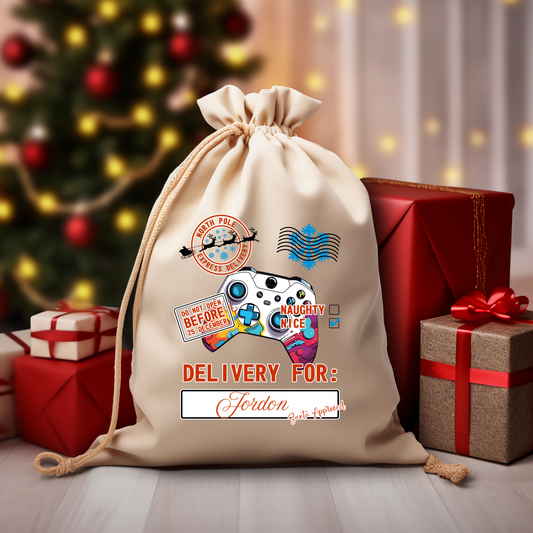 Personalized Gamer’s Santa Sack – A Legendary Holiday Surprise!