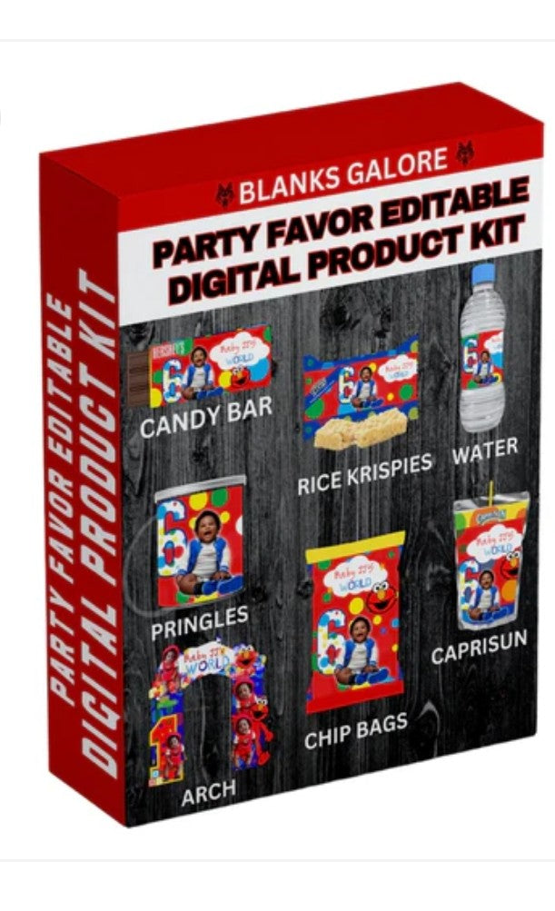 Party Favor Digital Editable Kit for Canva (With Private Resale Rights)