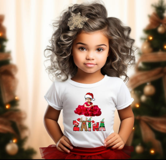 Customized Christmas photo Mug and T-Shirt Set