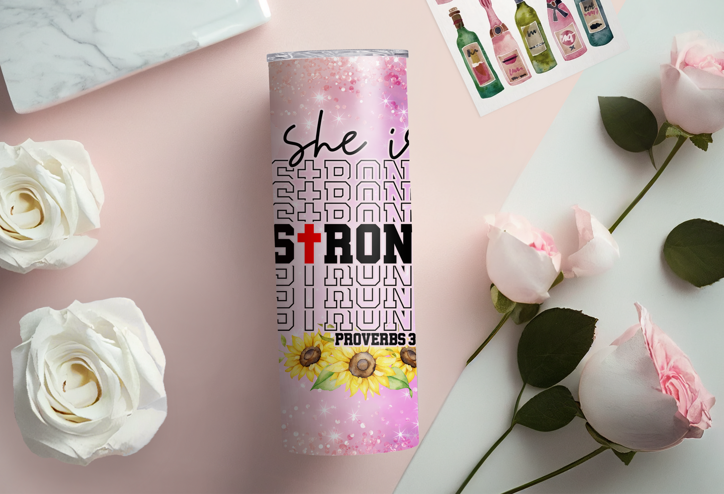 She Is Strong  20 Oz Stainless Steel Tumbler