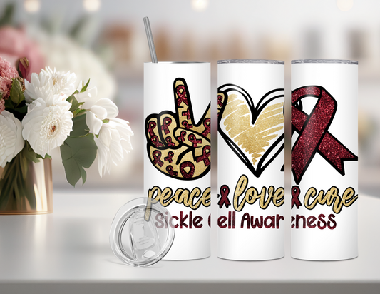 Sickle Cell Awareness 20 Oz Stainless Steel Tumbler