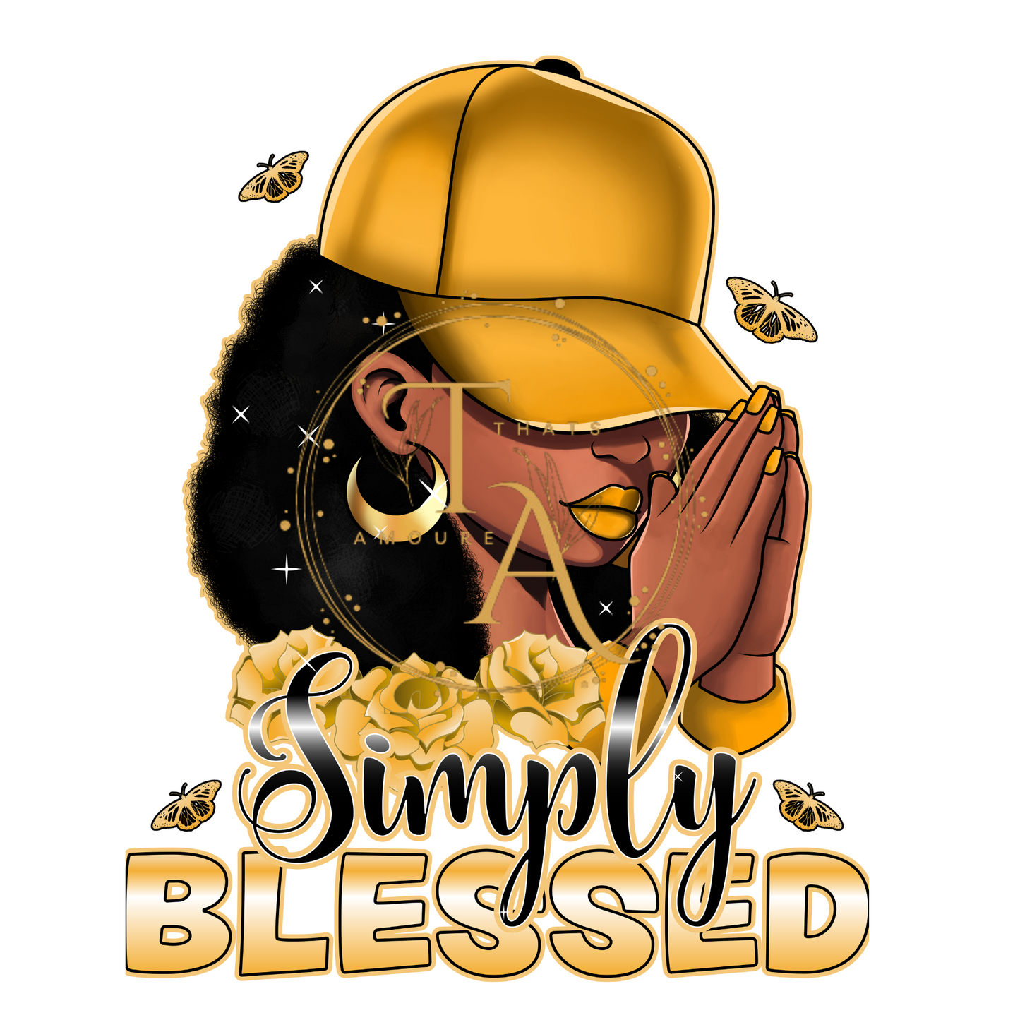 Simply Blessed Gold Simply Blessed Gold Graphic PNG Graphic