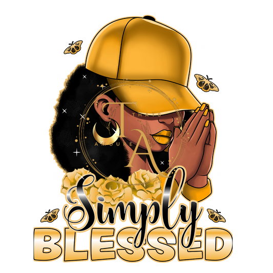 Simply Blessed Gold Simply Blessed Gold Graphic PNG Graphic