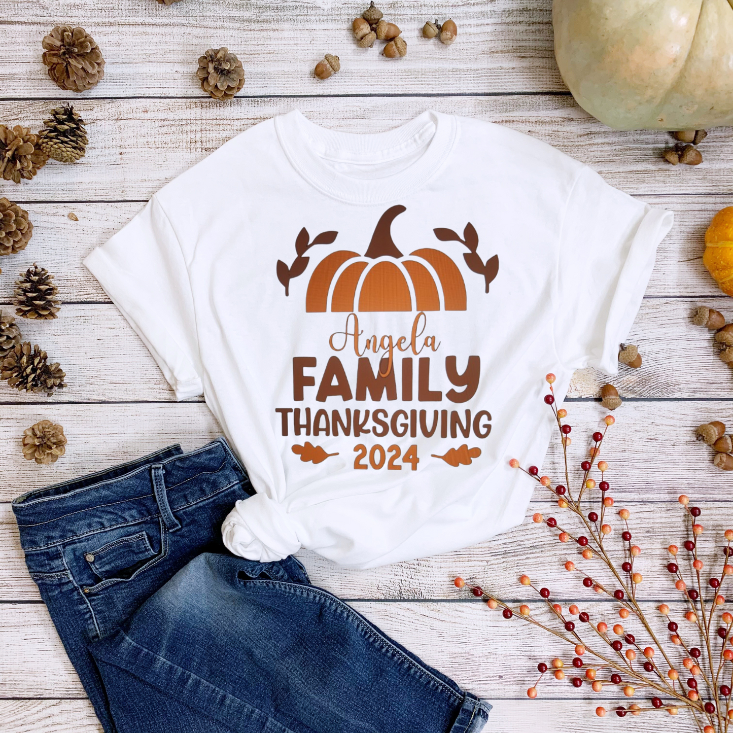 Thanksgiving Family Custom T-shirts with Name