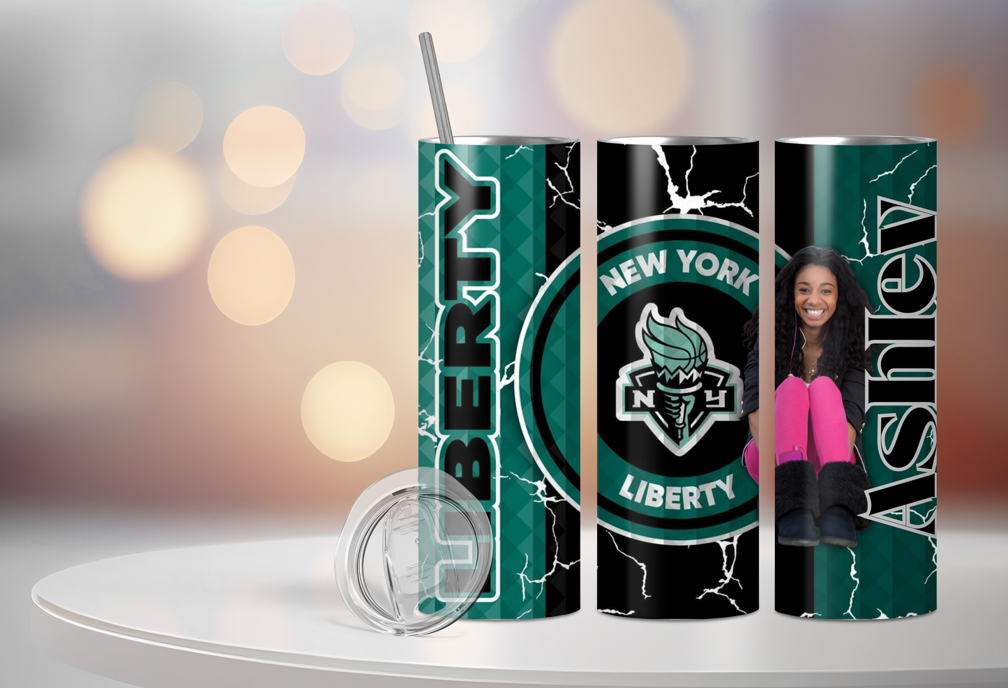 WNBA New York Liberty 20 oz Personalized Tumbler