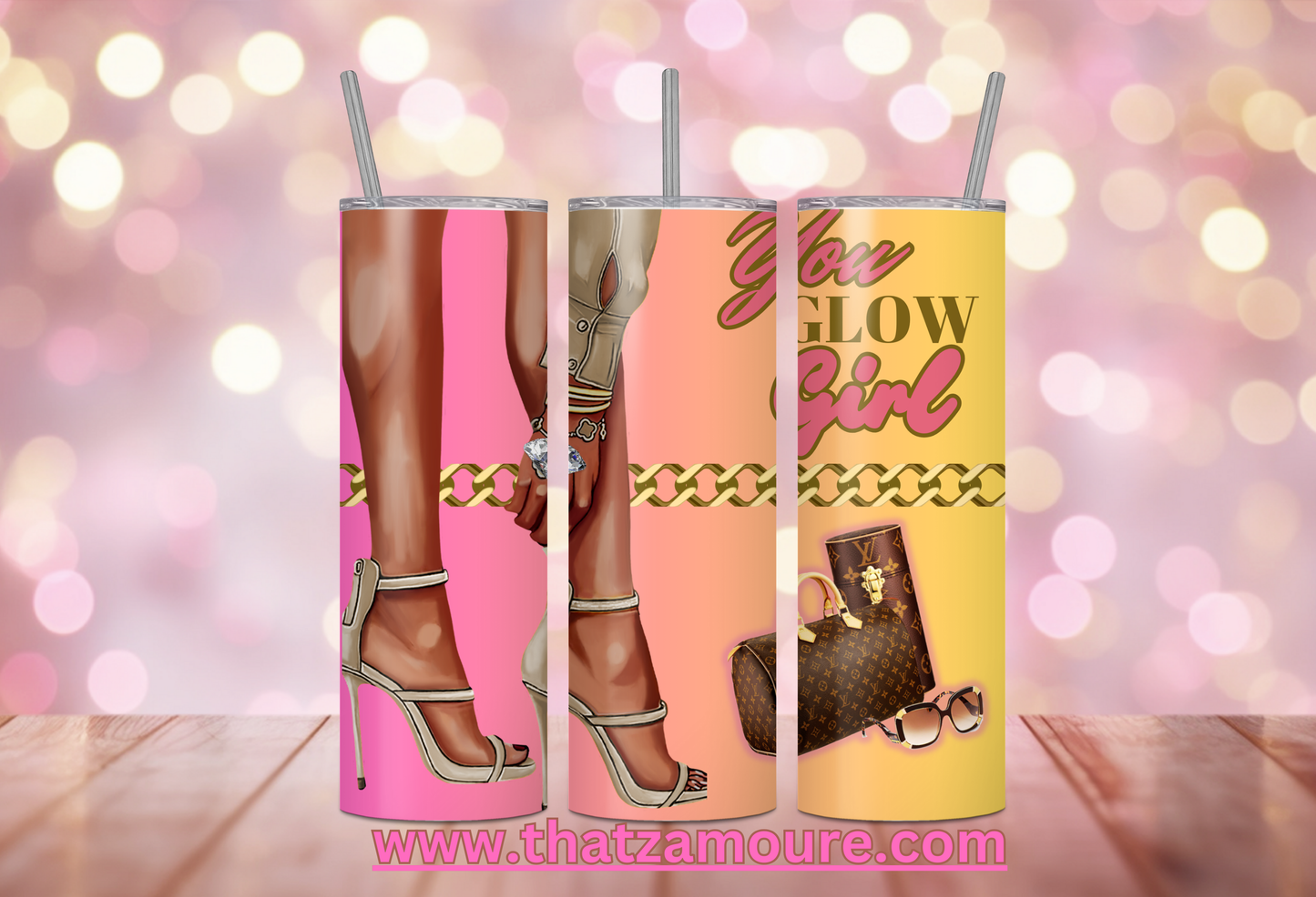 Luxury Heel 20 Oz Boss Babe, You Glow Girl  Stainless Steel Tumnler